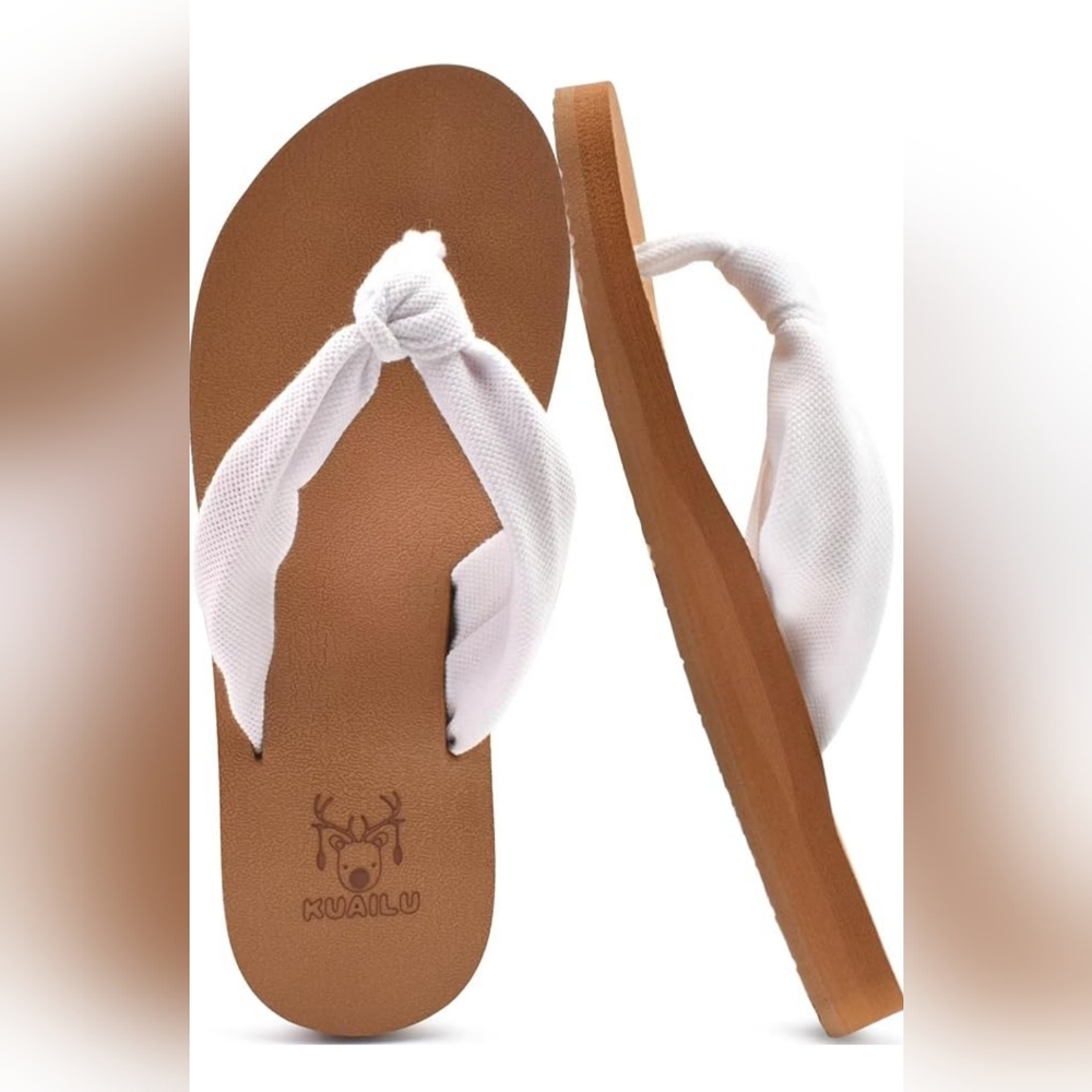 KuaiLu Women's Yoga Foam Flip Flops with Arch Support Sandals Non-Slip